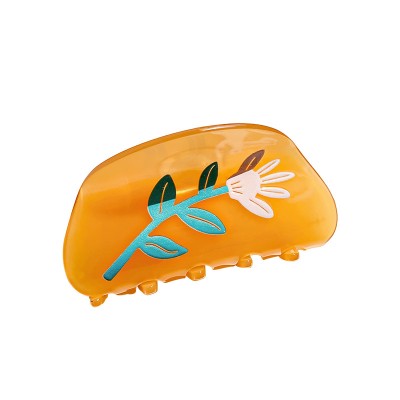Retro Printed Flower Acetate Hair Claw