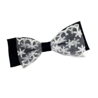 Ballet Style Lace Bow Duckbill Clips