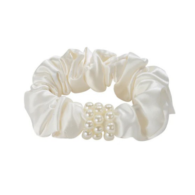 Silk Scrunchies with Pearl