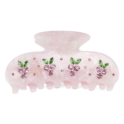 Cherry & Grape Rhinestone Acetate Hair Claw Clip