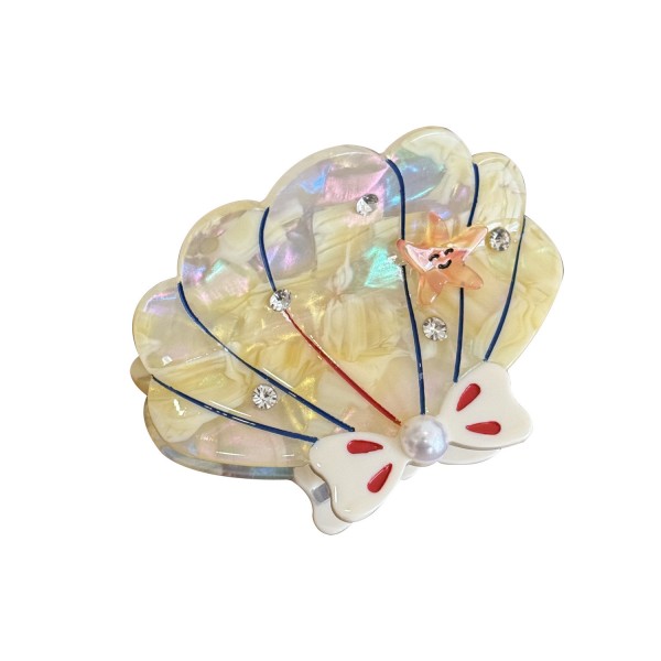 Sea Rhinestone Acetate Pearl Shell Hair Claw Clip