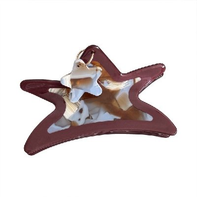 Korean Star Acetate Claw Clip – Colorblock Design