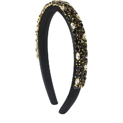 Bold Rhinestone Wide Hairband with Vintage Baroque Flair