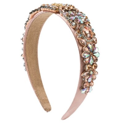 Vintage Palace Style Rhinestone Hairband with Colorful Glass