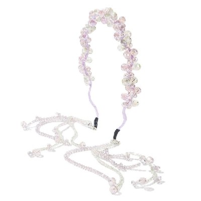 Beaded Crystal Headband with Detachable Tassel Butterfly