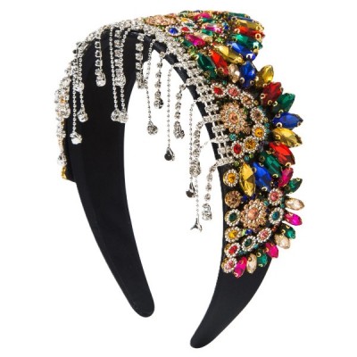 Baroque Crown-Inspired Headband with Tassel 