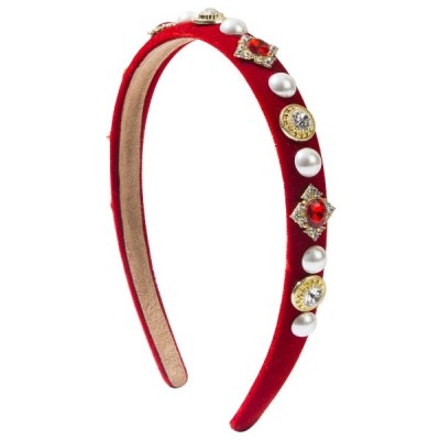 Minimalist Luxe Rhinestone Hairband with Soft Velvet Finish