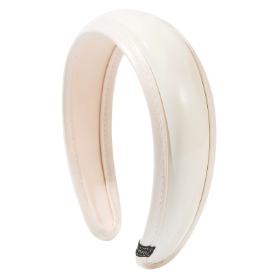 Glossy PU Leather Wide Headband with Elevated Silhouette
