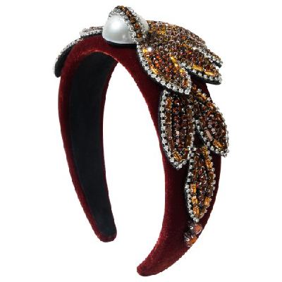 Velvet Padded Floral Crown Headband