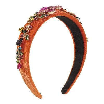 Stylish Baroque Rhinestone Floral Headband with Gem Embellishments