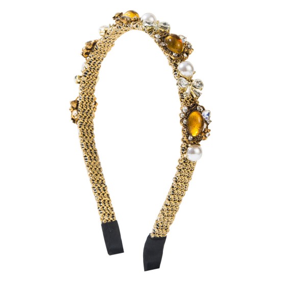 Handwoven Gold Mesh Baroque Headband – Artistic 