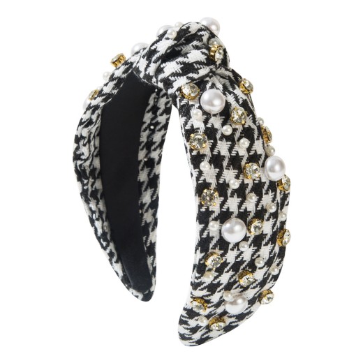 Classic Tweed Mesh Fabric Headband – Chic Beaded