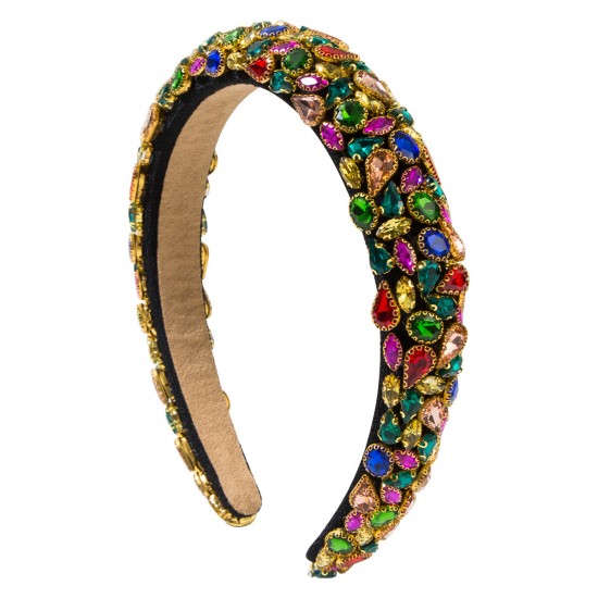Baroque-Inspired Multicolor Crystal Headband – Ornate