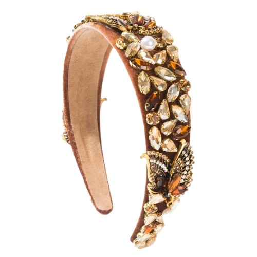 Cross-Border Regal Light-Luxury Butterfly Pearl Headband