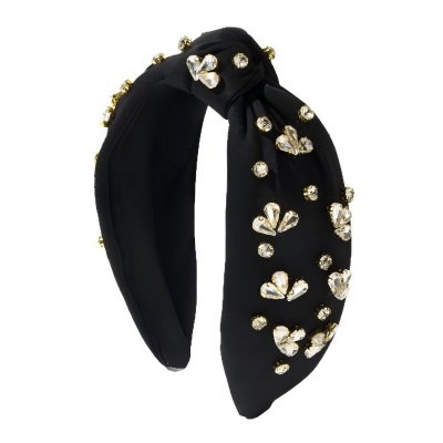 Minimalist Crystal-Knot Wide Headband for Women